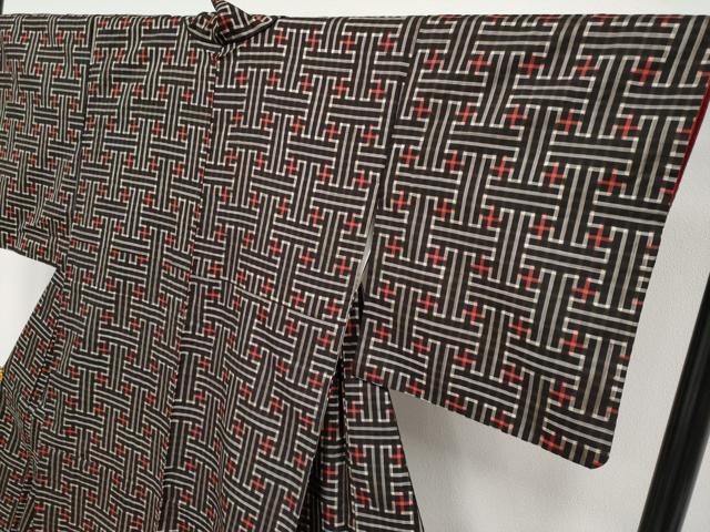 平和屋着物●希少　本場大島紬　龍郷絣　秋名バラ　逸品　CYAA4152s6_3