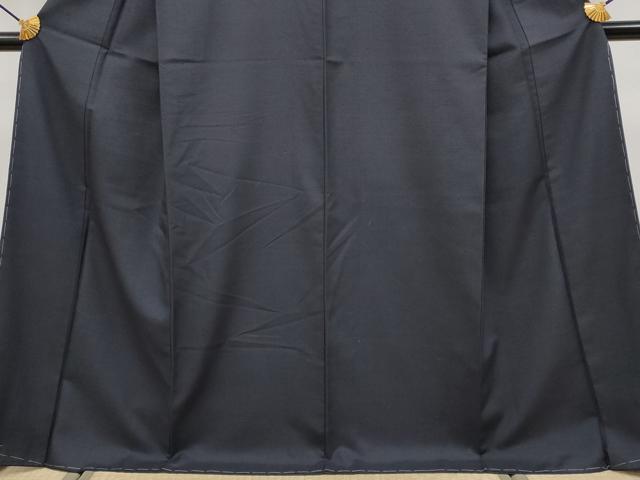 平和屋着物●極上　結城紬　色無地　濃紺地　証紙付き　逸品　未使用　CYAA4157s6_4