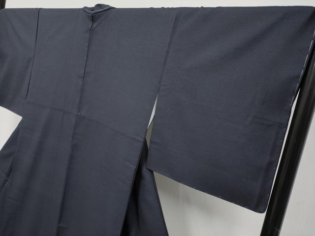 平和屋着物●極上　結城紬　色無地　濃紺地　証紙付き　逸品　未使用　CYAA4157s6_3