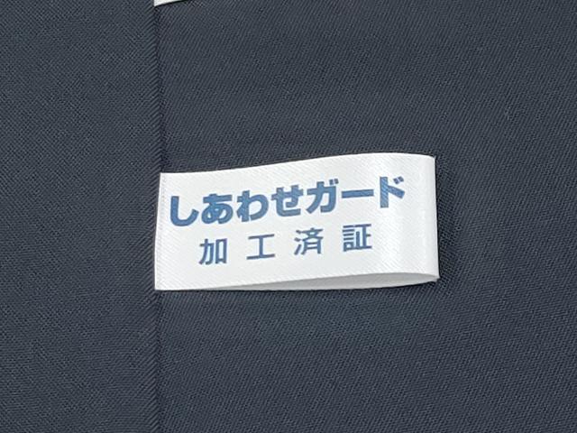 平和屋着物●極上　結城紬　色無地　濃紺地　証紙付き　逸品　未使用　CYAA4157s6_9