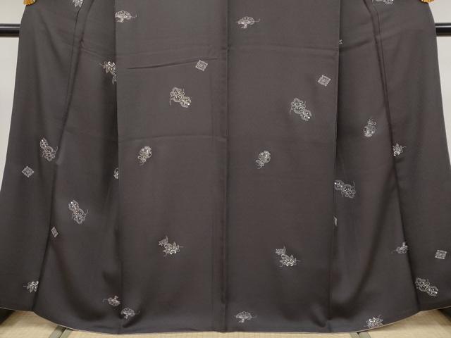 平和屋着物○極上 印傳 小紋 宝尽くし 赤墨色地 逸品 CYAA4161s6