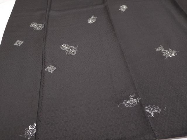 平和屋着物●極上　印傳　小紋　宝尽くし　赤墨色地　逸品　CYAA4161s6 平和屋着物○極上 印傳 小紋 宝尽くし 赤墨色地 逸品 CYAA4161s6