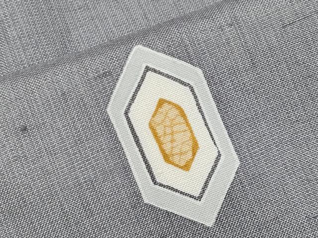 平和屋着物●極上　東京友禅　木下冬彦　紬　亀甲柄　煤色地　逸品　CYAA4164s6 平和屋着物○極上 東京友禅 木下冬彦 紬 亀甲柄 煤色地 逸品