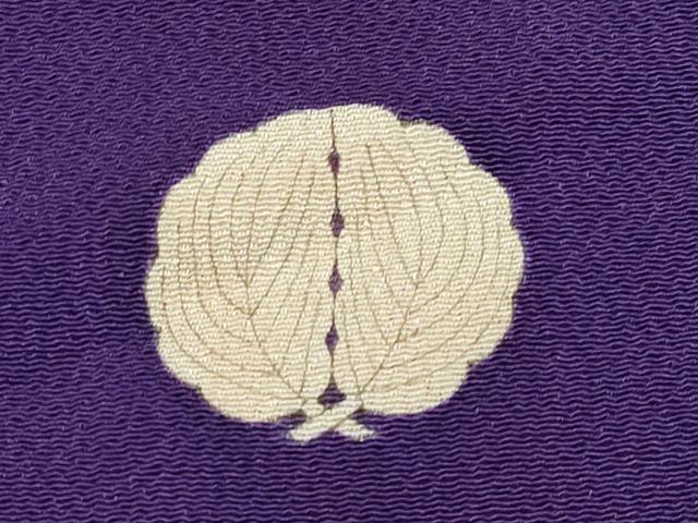 平和屋着物●極上　アンティーク　大正ロマン　中国三大刺繍　相良刺繍　振袖　枝松文　金糸　鬼しぼ縮緬　深紫色地　逸品　CYAA4167s6_8