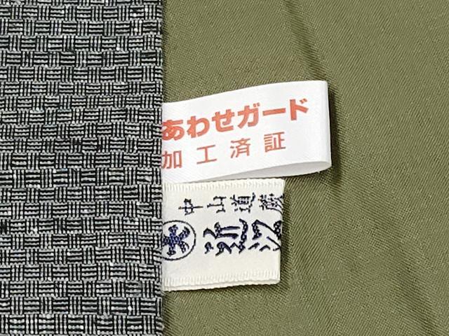 平和屋本店■極上　男性　紬　羽織・長襦袢セット　着物：網代織・墨色　羽織：お召・利休鼠色　逸品　CYAA4184s6_4