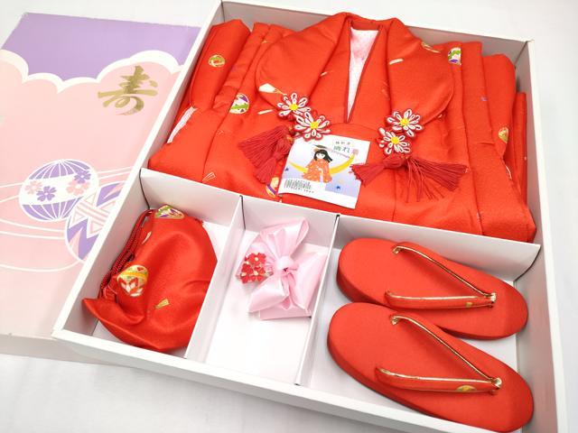 平和屋本店[]極上　七五三　女の子　3歳　祝着・襦袢・被布・草履・小物セット　鞠　扇子　金彩　逸品　新品　CYAA4275s6_9