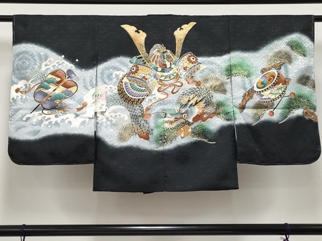 平和屋本店■極上　七五三　男の子　3歳　祝着・襦袢・羽織・行灯袴・草履・小物セット　兜　龍　金彩　洗える着物　逸品　新品 CYAA4277s6_3