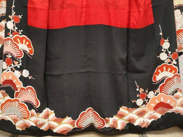 平和屋本店○極上 アンティーク 大正ロマン 振袖 駒刺繍 宝船飛鶴花文