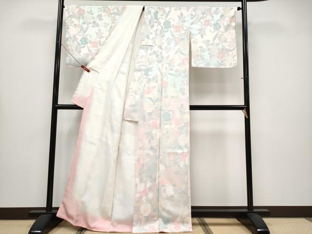 平和屋着物●極上　小紋　地紋起こし　枝花文　たたき染め　逸品　未使用　CYAA4296s6_2