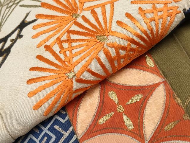 平和屋着物●極上　アンティーク　大正ロマン　振袖　駒刺繍　御所車枝花文　金彩　逸品　CYAA4332s6_6