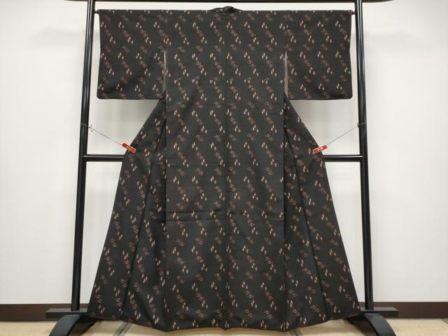 平和屋本店●極上　国指定重要無形文化財　本場久米島紬　手織　証紙付き　逸品　CYAA4335s6_1