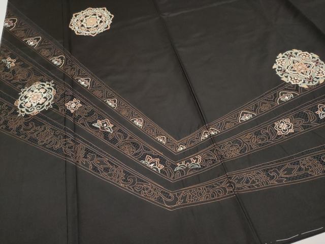平和屋着物●極上 中国三大刺繍 蘇州刺繍 スワトウ相良刺繍 総刺繍 訪問着 本場染大島紬 翁雪宝 正倉院更紗唐草文 逸品 未使用 CYAA4342s6_3