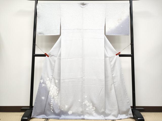 平和屋本店●極上　訪問着　総刺繍　胡蝶蘭　暈し染め　金糸　紫水晶色地　逸品　未使用　CYAA4352s6