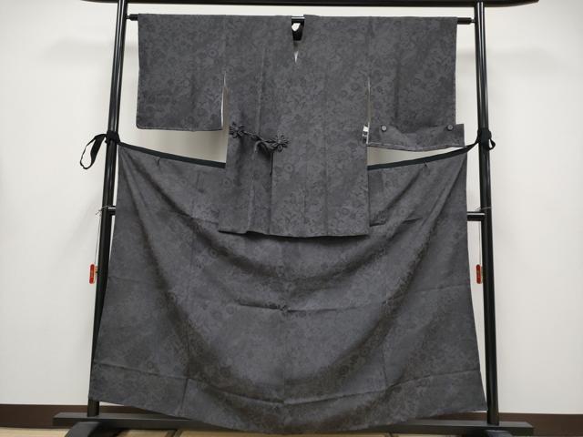 平和屋着物∞極上　道中着　二部式　お召地　更紗花唐草文　反端付き　逸品　未使用　CYAA4361s6