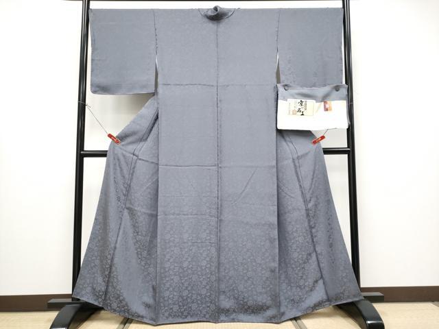 平和屋本店●極上　龍村美術織物　たつむら錦　色無地　幡龍牡丹唐草文　藤煤竹色地　山仙工房　反端付き　逸品　CYAA4376s6_1