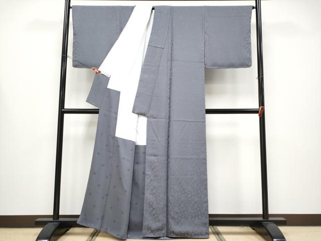 平和屋本店●極上　龍村美術織物　たつむら錦　色無地　幡龍牡丹唐草文　藤煤竹色地　山仙工房　反端付き　逸品　CYAA4376s6_2