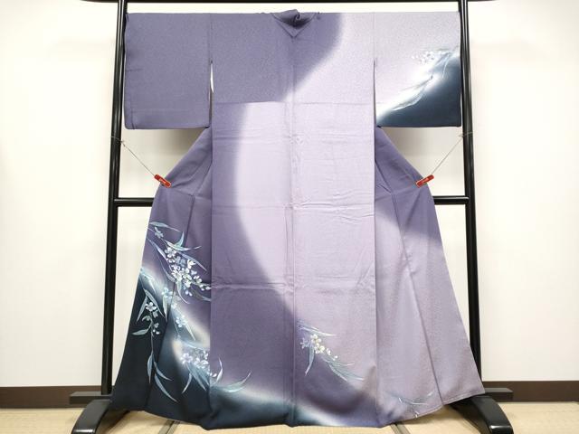 平和屋着物●極上　訪問着　手描き　枝花文　暈し染め　銀彩　逸品　CYAA4382s6