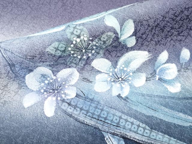 平和屋着物●極上　訪問着　手描き　枝花文　暈し染め　銀彩　逸品　CYAA4382s6_6