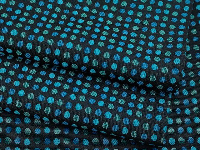 平和屋着物▽極上　お召　単衣　ドット柄　黒地　逸品　CYAA4438s6