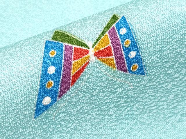 平和屋着物∵極上　女の子　十三参り　子供　祝着　舞蝶文　瓶覗色地　逸品　CYAA4452s6_7