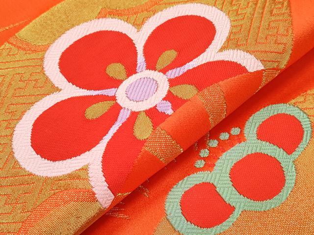 平和屋着物[]極上　七五三　女の子　7歳　祝着・袋帯セット　駒刺繍　枝梅文　黒地　金彩　逸品　CYAA4458s6_7