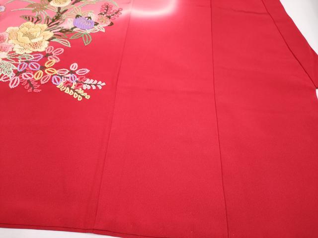 平和屋本店[]極上 七五三　女の子　7歳　祝着　中国三大刺繍　相良刺繍　総刺繍　花車文　暈し染　金糸　朱・緋色　逸品 未使用 CYAA4466s6