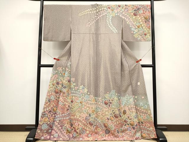 平和屋本店●極上　荒川東海　訪問着　辻が花　絞り　暈し染め　金通し地　逸品　CYAA4475s6