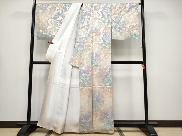 平和屋本店●極上　小紋　枝花文　暈し染め　金彩　逸品　未使用　CYAA4476s6_2