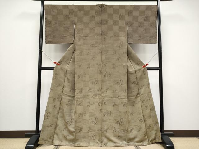 平和屋着物●極上　訪問着　鳥獣戯画　榛色地　逸品　未使用　CYAA4487s6