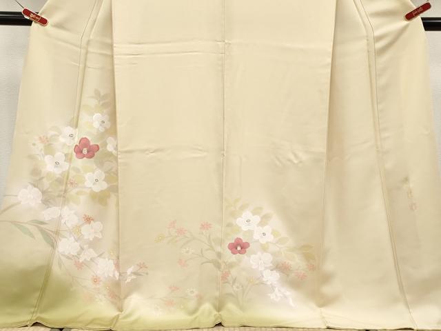 平和屋着物●極上　訪問着　作家物　手描き　刺繍　枝花文　暈し染め　金銀彩　蜂蜜色地　逸品　CYAA4497s6_3