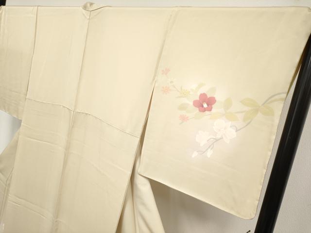 平和屋着物●極上　訪問着　作家物　手描き　刺繍　枝花文　暈し染め　金銀彩　蜂蜜色地　逸品　CYAA4497s6_2