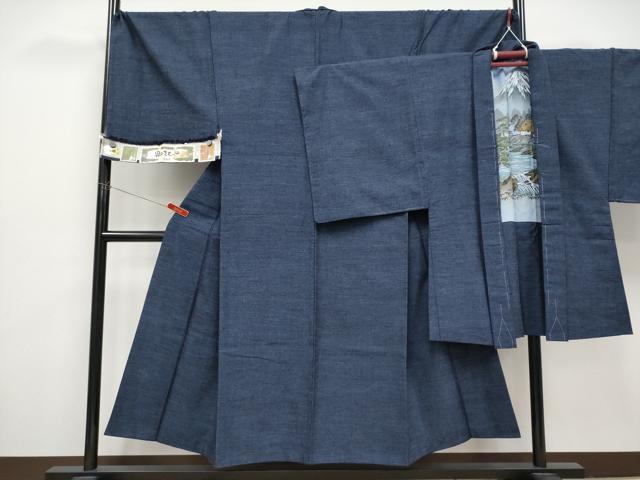 平和屋着物●極上　男性　本場結城玉紬　結織苑　アンサンブル　キングサイズ　杢　証紙・反端付き　逸品　CYAA4532s6 平和屋着物○極上 男性 本場結城玉紬 結織苑 アンサンブル キング