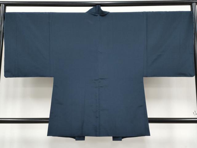 平和屋着物●極上　男性　色無地　アンサンブル　鬼しぼ縮緬　藍鉄色地　逸品　未使用　CYAA4542s6 平和屋着物○極上 男性 色無地 アンサンブル 鬼しぼ縮緬 藍鉄色地 逸品