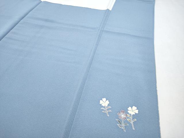 平和屋着物●極上　本加賀友禅作家　佐藤有季子　訪問着　枝花文　暈し染め　三越扱い　証紙付き　青藤色地　逸品　CYAA4551s6_6