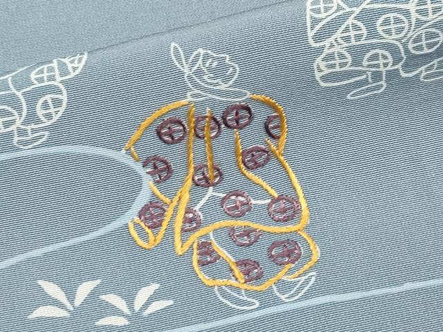 平和屋本店●極上　創業460年・千總　訪問着　刺繍　人物風景文　金糸　大丸扱い　薄花色地　逸品　CYAA4553s6_5