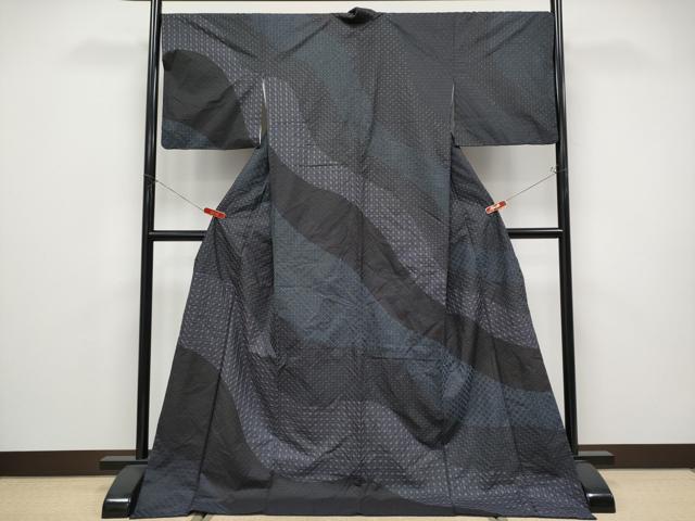 平和屋本店●極上　本場大島紬　訪問着　総刺繍　刺し子　道長吉祥文　逸品　CYAA4590s6