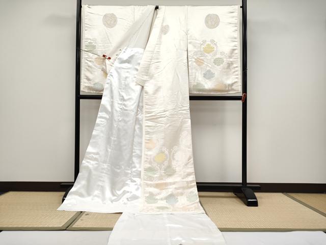 平和屋本店●極上 白無垢　白打掛・掛下・草履セット　お引きずり　和装　婚礼　結婚式　花嫁　神社挙式　唐織　鳳凰花文　逸品 CYAA4603s6_1