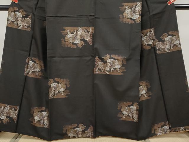 平和屋本店●極上　本場大島紬　9マルキ　唐獅子　逸品　CYAA4629s6_4