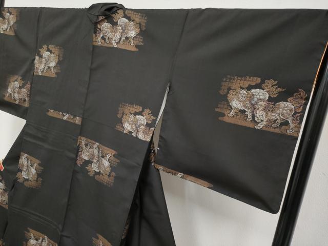 平和屋本店●極上　本場大島紬　9マルキ　唐獅子　逸品　CYAA4629s6_3
