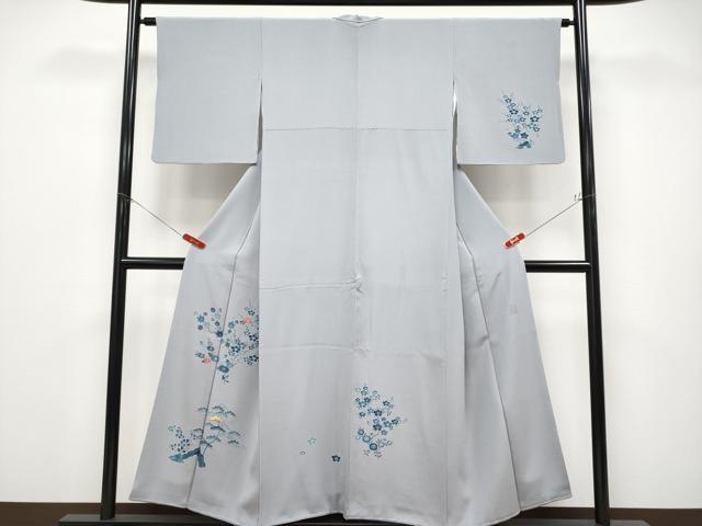 平和屋着物●極上　人間国宝　五代　田畑喜八　訪問着　駒刺繍　枝花文　霞色地　逸品　CYAA4676s6 平和屋着物○極上 人間国宝 五代 田畑喜八 訪問着 駒刺繍 枝花文 霞色