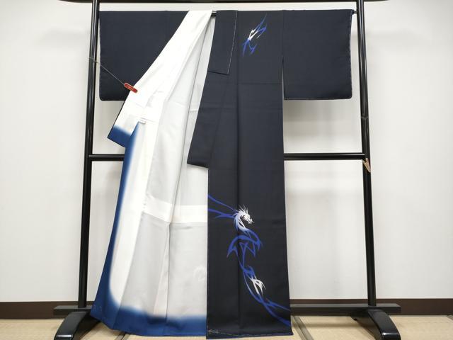 平和屋本店●極上　訪問着　龍　金彩　濃紺地　逸品　CYAA4696s6_1