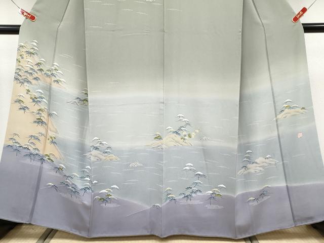 平和屋本店●極上　名門・上野家　四代目 上野真(二代目 上野為二)　訪問着　浜松文　暈し染め　逸品　CYAA4723s6_3