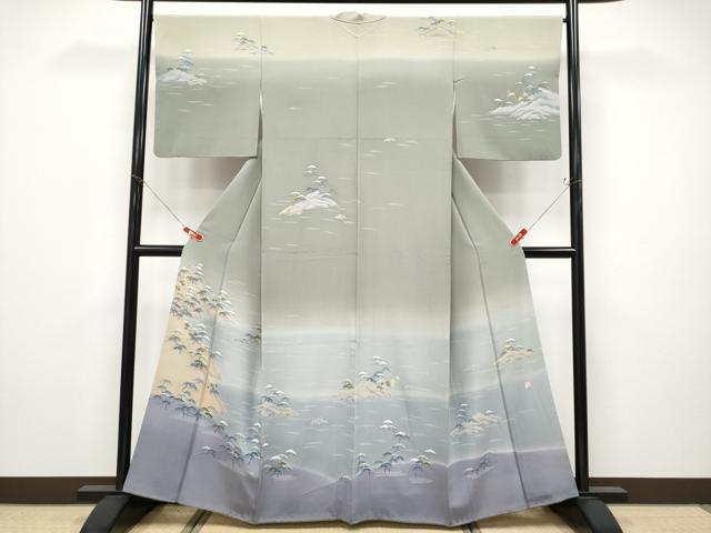 平和屋本店●極上　名門・上野家　四代目 上野真(二代目 上野為二)　訪問着　浜松文　暈し染め　逸品　CYAA4723s6