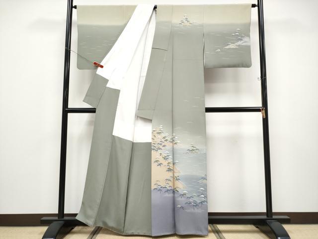 平和屋本店●極上　名門・上野家　四代目 上野真(二代目 上野為二)　訪問着　浜松文　暈し染め　逸品　CYAA4723s6_1