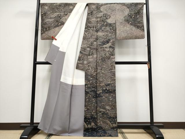 平和屋本店●極上　前田仁仙　仁仙更紗　訪問着　御所解文　さが美扱い　逸品　CYAA4725s6 平和屋本店○極上 前田仁仙 仁仙更紗 訪問着 御所解文 さが美扱い 逸品