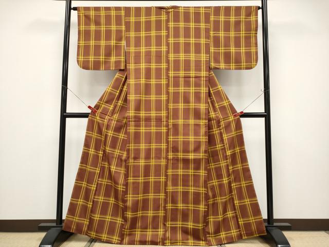 平和屋本店●極上　山下八百子　本場黄八丈　市松綾織　紬　海老茶色地　逸品　CYAA4745s6 楽天市場】平和屋本店□極上 山下八百子 本場黄八丈 市松綾織 紬 逸品