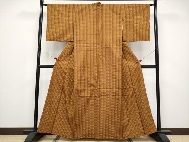 平和屋本店●極上　山下八百子　本場黄八丈　市松綾織　紬　逸品　CYAA4753s6 平和屋本店○極上 山下八百子 本場黄八丈 市松綾織 紬 逸品 CYAA4753s6