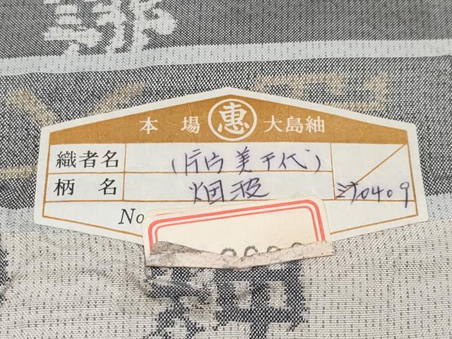 平和屋本店●極上　本場大島紬　白恵泥　恵大島織物　二代目・恵美知雄謹製　9マルキ　畑波　証紙付き　逸品　CYAA4835s6_9