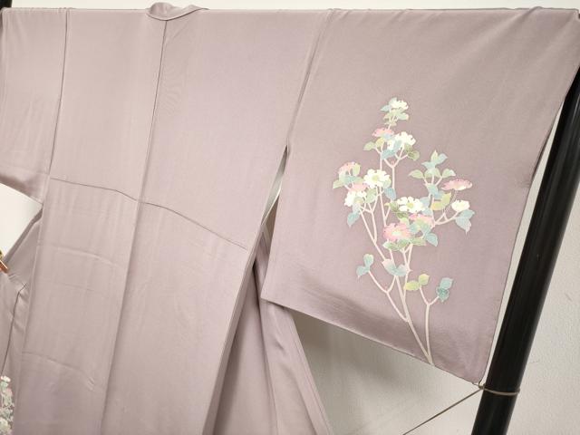 平和屋本店●極上　本加賀友禅作家　野路博　訪問着　枝花文　薄柿色地　逸品　CYAA4869s6_2