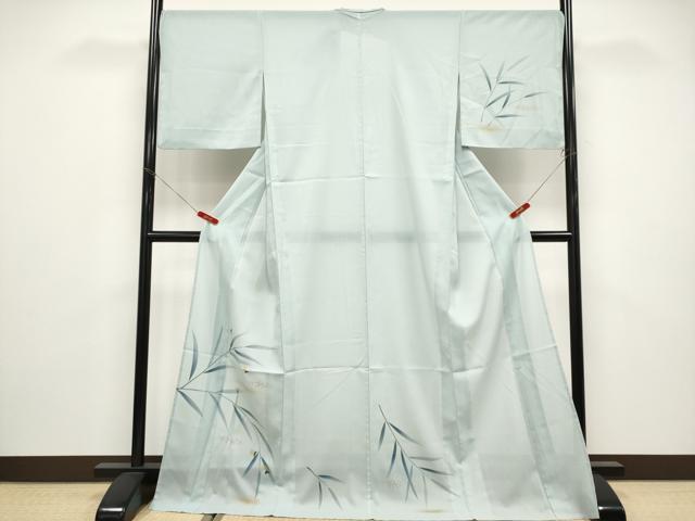 平和屋着物＊極上　夏物　訪問着　絽　蛍　金彩　青磁鼠色地　洗える着物　逸品　CYAA4885s6